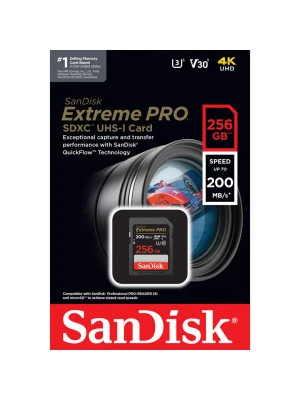 SanDisk 4k  SD Card 256GB Extreme PRO Memory Card 200MB/s