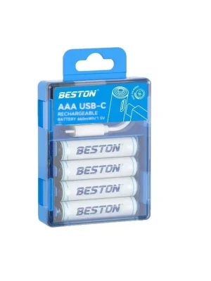BESTON 1.5V AAA LITHIUM RECHARGEABLE BATTERY TYPE-C PORT